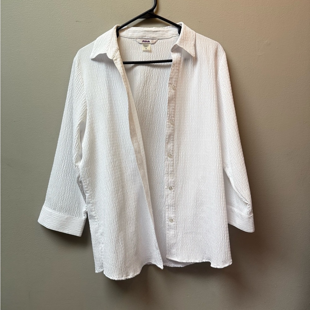 Alia Textured White Shirt